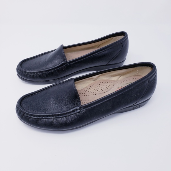 SAS Shoes - SAS Black Leather Slip On Loafers Flats